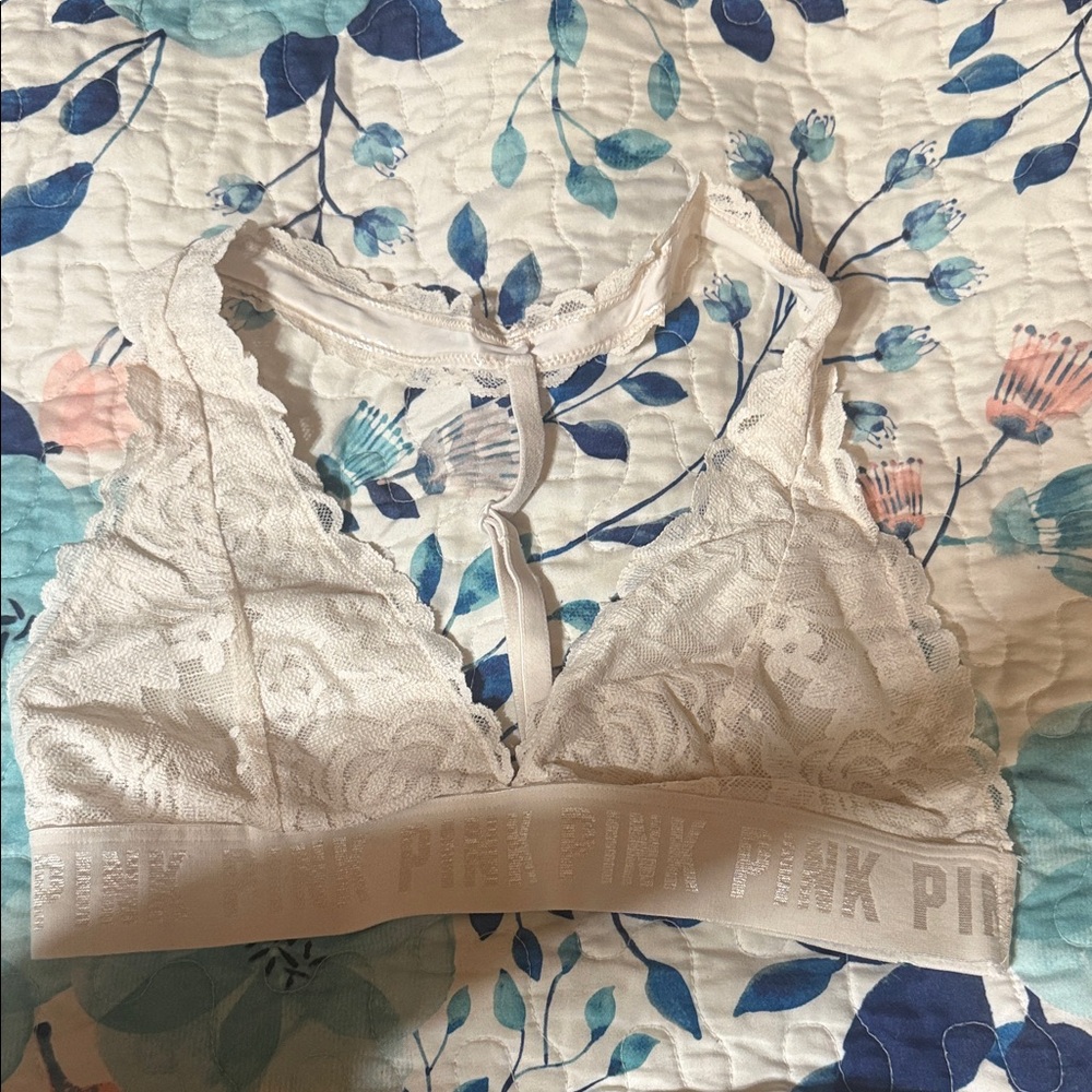 PINK Victoria's Secret Cream Lace Bralette